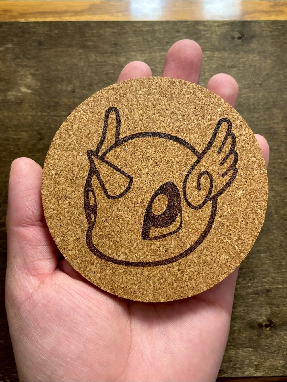 Pokemon Dragonair Face Laser Engraved Cork Coaster